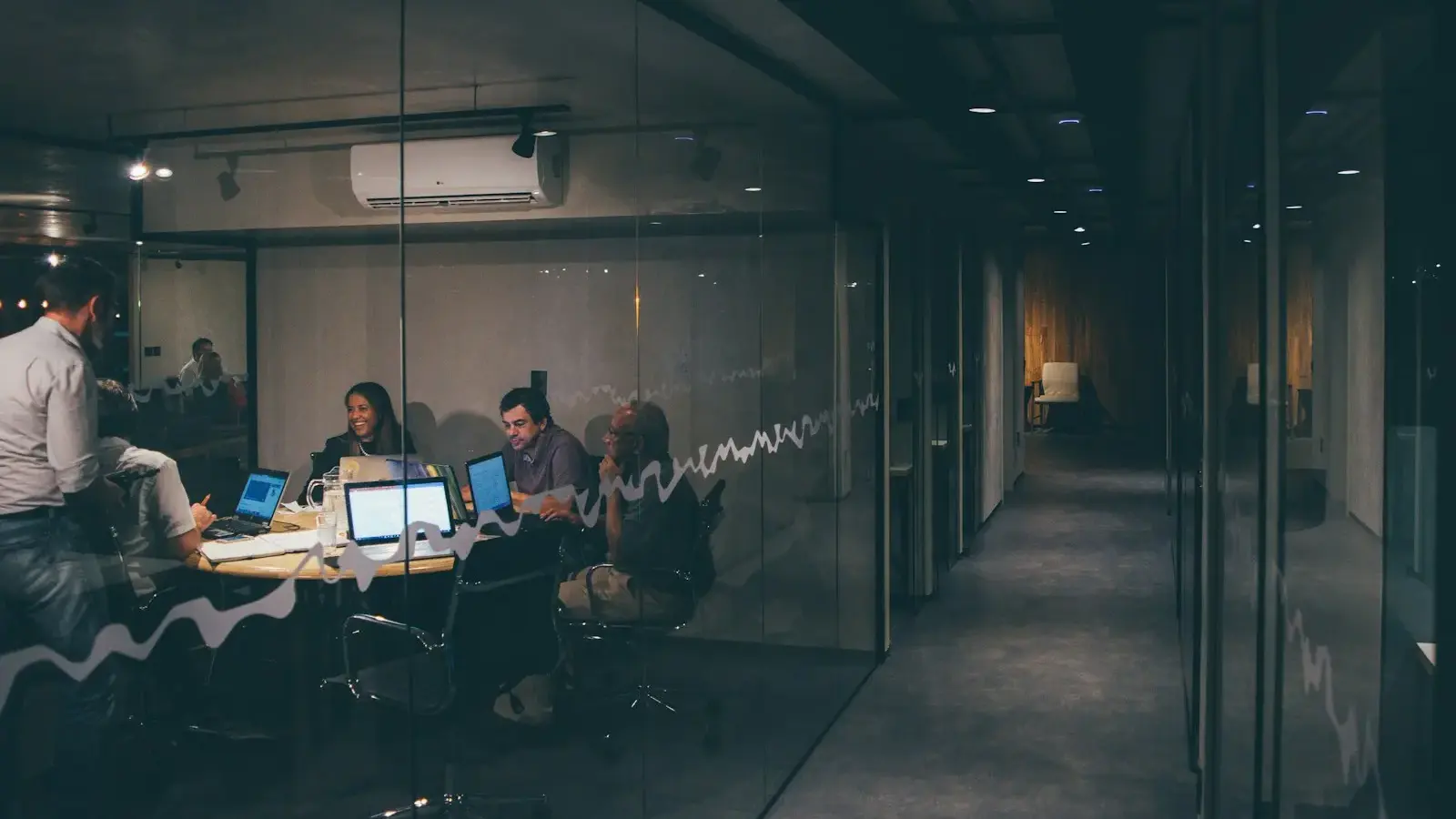 IT team monitoring network and systems